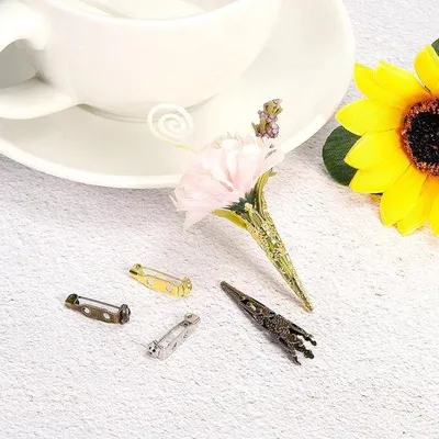 Produktbild von Corsage Halter - Blumenstecker - Hochzeit Dekoration - Hohes Design - 41mm Halter - Platin