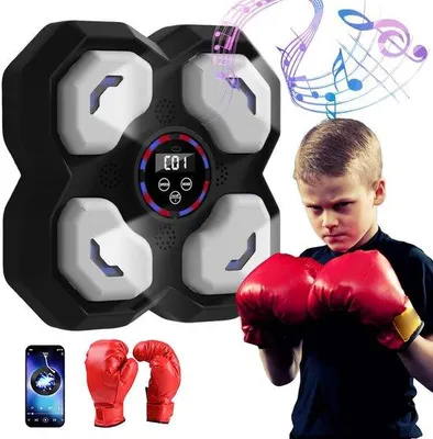 Imagen del producto de Máquina de boxeo para niños, modelo 2025, con luces LED, 9 modos de velocidad, montaje en pared e incluye guantes para niños