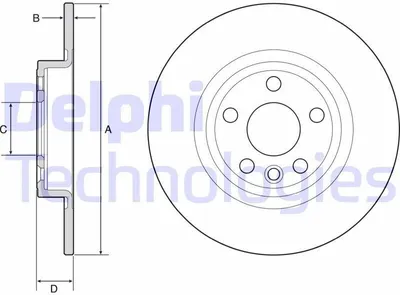 Produktbild von 2x DELPHI Bremsscheibe BG4930C für LAND ROVER Discovery Sport (L550) 42mm 300mm