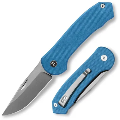 Obrázek produktu pro Skládací nůž, čepel 7,25 cm, rukojeť z materiálu G10, ocel VG10, modrá barva, vhodný pro každodenní nošení (EDC), klip pro připevnění na kapsu, ideální pro outdoorové aktivity a kempování