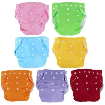 Produktbild von 7 x Windeln Baby Windeln wasserdicht verdickt Windel Hosen, verstellbare Pull-ups, waschbar, ungepolstert
