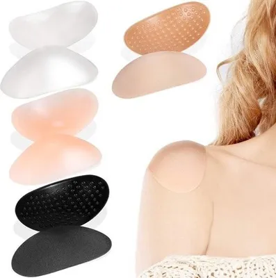 Immagine prodotto di Spallacci autoadesivi di alta qualità - 4 paia - Riutilizzabili - Spallacci per abbigliamento femminile - Spallacci per abbigliamento - Spallacci - Spallacci in silicone per abbigliamento - Traspiranti - Rialzo per spalle antiscivolo