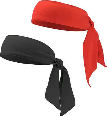 Produktbild von Stück Unisex-Sport-Stirnbänder, dehnbar, rutschfest, weich, Schweißband, Kopfband, Schal, für Tennis, Laufen, Radfahren, Yoga und Training (Rot, Schwarz)