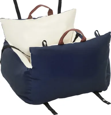 Image de Siège auto pour chiens, 2 ceintures, housses lavables, pour animaux de moins de 5 kg, bleu