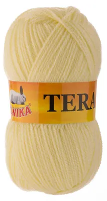 100g Strickgarn TERA Uni 009 pastellgelb