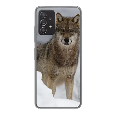 Produktbild von MuchoWow® Handyhülle Schutzhülle Hülle für Samsung Galaxy A33 5G Wolf - Schnee - Tiere Silikon Softcase Handy Hülle - Kartenhalter