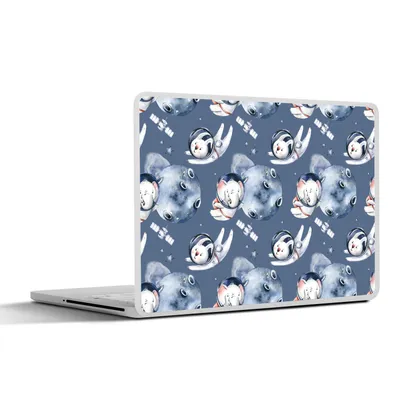 Produktbild von MuchoWow® Laptop Aufkleber Sticker Cover Elefant - Kaninchen - Muster - Raumfahrt - Jungen - Mädchen - Kinder 25x18 cm - Laptop-Deko