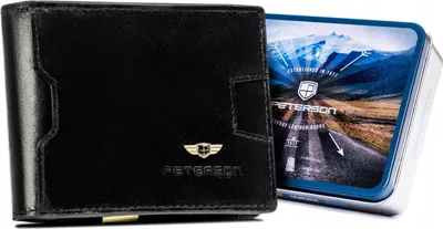 Image de Portefeuille compact en cuir pour hommes - Peterson