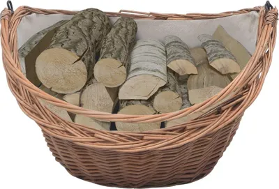 Obrázek produktu pro vidaXL Koš na dřevo s rukojetí pro přenášení 60 x 44 x 55 cm Přírodní vrba