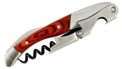 Produktbild von APS 93302 Kellnermesser/Flaschenöffner BOTTLEMASTER, Edelstahl/Holz, Länge 11,5 cm