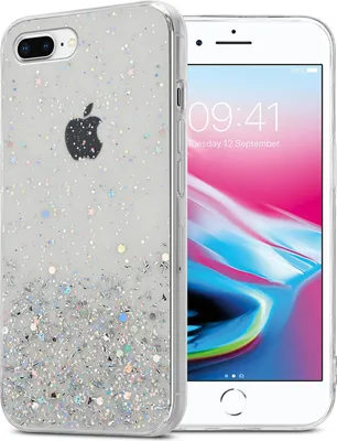 Immagine prodotto di Cadorabo custodia per Apple iPhone 7 PLUS / 7S PLUS / 8 PLUS custodia protettiva in custodia trasparente per cellulare TPU custodia glitter cover