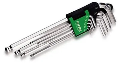 Produktbild von TOPTUL 9-tlg Winkelschraubendrehersatz 1/16 1/4 1/8 3/16 3/32 3/8 5/16 5/32 5/64 GBAL0901