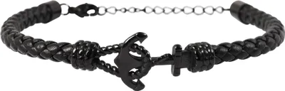 Produktbild von Akzent Lederarmband Anker schwarz Echtleder Edelstahl