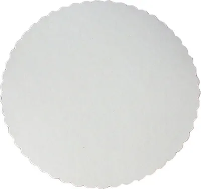 Produktbild von 100 Tortenunterlagen rund Triplexkarton Ø 32 cm weiß mit abgerundetem Zackenrand