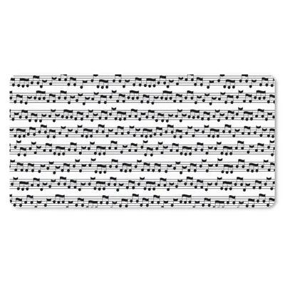 Produktbild von MuchoWow® Schreibtischunterlage Musik - Patterns - Musiknoten 80x40 cm - XXL Mauspad - Gaming Mauspad