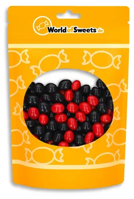 Produktbild von agilus dragees Salmiak-Dragees rot-schwarz 200g