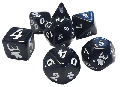 Immagine prodotto di Munchkin Set di dadi poliedrici nero/bianco - Würfel