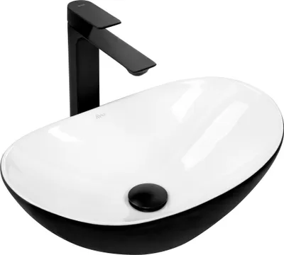 Produktbild von Umywalka Nablatowa REA Royal Mini Black White