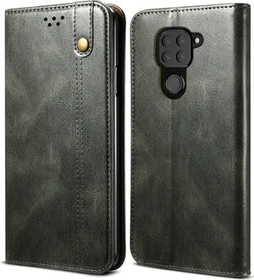Produktbild von Redmi Note 9 Hülle, LaimTop Leder Flip Brieftasche Schutzhülle für Xiaomi Redmi Note 9 Grün