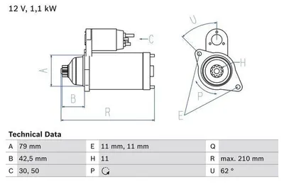 Immagine prodotto di BOSCH 0 986 025 360 Motorino di avviamento