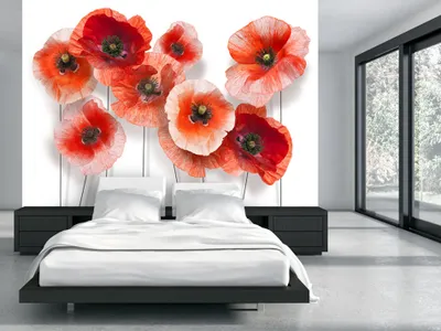 Produktbild von Vlies Fototapete 400x280 cm Tapeten Wandtapete XXL Blumen Mohn b-A-0182-a-a