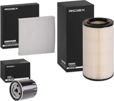 Produktbild von RIDEX Filterset Inspektionspaket Filtersatz für CITROËN Berlingo / Berlingo First (MF, GJK, GFK) passend für PEUGEOT PARTNER Combispace (5F)
