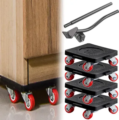 Produktbild von Rollenset für Möbeltransport - Möbeltransportwagen mit 360-Grad-Rollern - 4 Stück