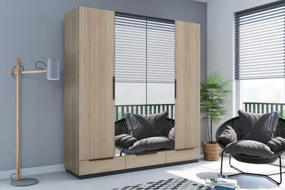Obrázek produktu pro FurMeb24 Výklopná šatní skříň C3a 203×215×61 cm - dub Sonoma - se zrcadlem