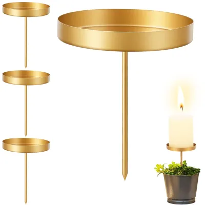 Produktbild von Set aus 4 goldenen Kerzenhaltern für Adventskränze
