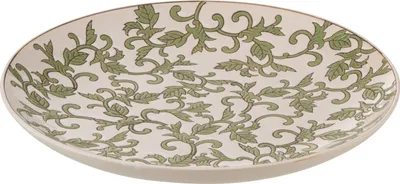 Zdjęcie produktu dla J-Line Talerz dekoracyjny Yezi Porcelana zielony/biały