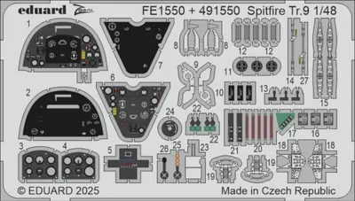 Produktbild von Eduard Accessories FE1550 - 1:48 Spitfire Tr.9 AIRFIX - Neu