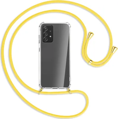 Produktbild von Handykette Backcover-Schutzhülle mit Band (Metall goldfarben) für Samsung Galaxy A72 - gelb