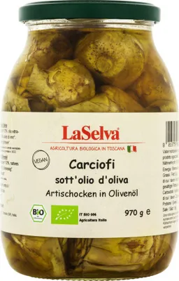 Produktbild von LaSelva Artischocken in 100% Olivenöl - 970g