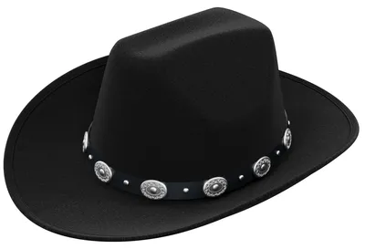 Produktbild von WELLGRO Cowboy Hut für Erwachsene schwarz, Karneval Cowboyhut