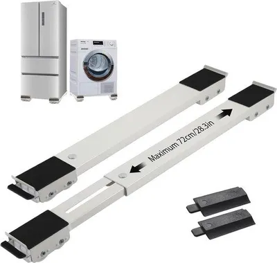 Produktbild von Famanu Möbelroller Set 2 Stück mit Bremsen - verstellbar von 45 bis 72 cm, 24 Räder, 700 kg Tragkraft