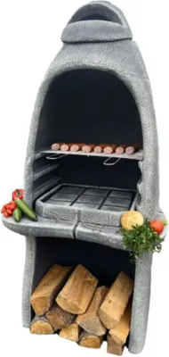 Produktbild von Casa Padrino Luxus Beton Gartengrill Grau 156 x 61 x H. 223 cm