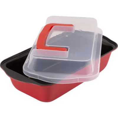 Produktbild von LAMART LT3100 Forma na chlieb, formy odolávajú teplotám - 60 až 230 °C, uhlíková oceľ/plast, čierna, červená,  29x15x6,5 cm