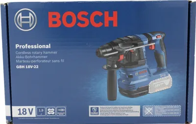 Zdjęcie produktu dla Bosch GBH 18V-22 PROFESSIONAL, SDS Plus, 2,2 cm, 1050 RPM, 1,9 J, 4675 bpm, 4 - 12 mm