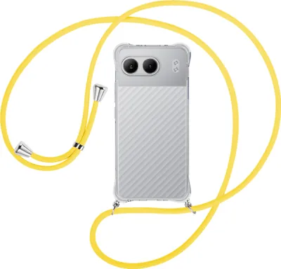 Produktbild von Handykette Backcover-Schutzhülle mit Band (Metall silberfarben) für OnePlus Nord 4 5G - gelb