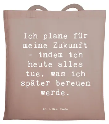 Produktbild von Mr. & Mrs. Panda Tote Bag Spruch Lebensziele und Abenteuer - Braun Pastell - Geschenk, Energie, Schultasche, mutig leben, Großartige Ziele, inspirierende Weisheit, Tasche