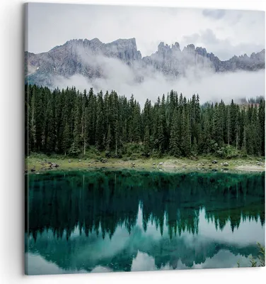 Produktbild von Bild auf Leinwand - Leinwandbild - Einteilig - Landschaft Berge Wolken - 50x50cm - Wand Bild - Wanddeko - Wandbilder - Leinwanddruck - Bilder - Wanddekoration - Leinwand bilder - AC50x50-4671