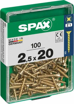 Image de Coffret de vis SPAX pour bois Tête plate (2,5 x 20 mm)