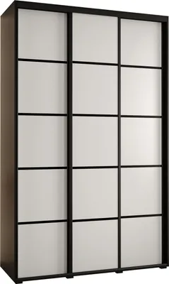 Produktbild von MEBLE KRYSPOL Davos 4 Schrank, drei Türen - 235,2x150x45 cm - Schwarz Weiß Schwarz