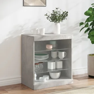 Obrázok produktu pre vidaXL Príborník s LED svetlami betónová sivá 60,5x37x67 cm