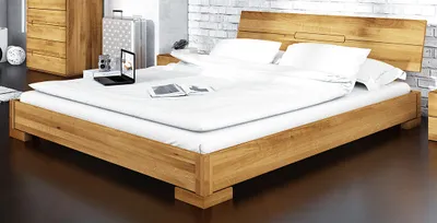 Produktbild von Eiche-Bett massiv | 180 x 200 cm | Wildeiche | Geölt | Natur