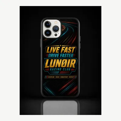 Productafbeelding van iPhone 13 Pro Max hoesje, telefoonhoesje, beschermhoesje, case met autosportmotief – LUNØIR ©