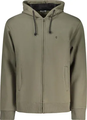 Produktbild von Herren Kapuzen-Sweatjacke Grün - Gefüttert mit Reißverschluss und Taschen