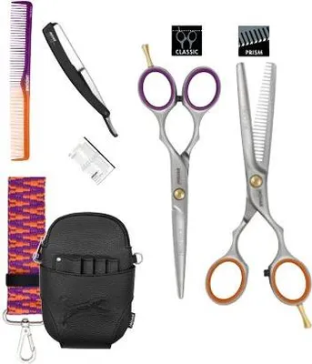 Produktbild von The Stage Is Yours Ergo Slice Scherenset + Jaguar Ergo Prestyle 5.5" Einseitige Friseurschere + Zubehör