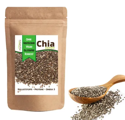 Produktbild von Mynatura Chia Samen – ab 1000g - 2 Beutel