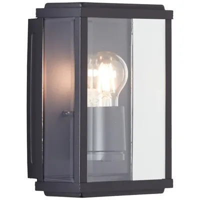 Produktbild von Design Außenwandlampe Schwarz - IP44 Spritzwasserschutz Haustür Garten